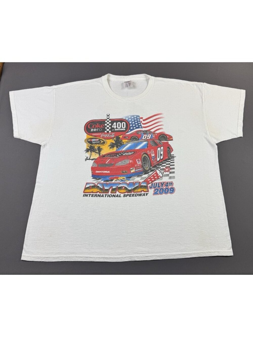 Rare Vintage Y2K Nascar Daytona Coca Cola Coke 400 Speedway Racing Chevy 2XL Tee